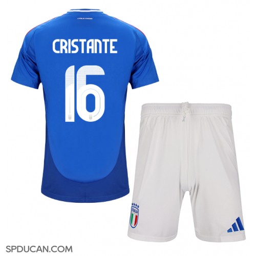 Dječji Nogometni Dres Italija Bryan Cristante #16 Domaci EP 2024 Kratak Rukav (+ Kratke hlače)